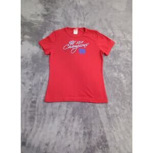 New York Giants Shirt Womens Sz S Red NFL Football Super Bowl Top Ladies C6-15